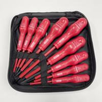 Kit de 9 tournevis isolés magnétiques de haute précision CR-V 1000V pour usage domestique, avec embouts Torx, finition oxyde noir