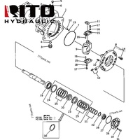 Ensemble de pompe RITO 708-23-01012 HPV95 PC100-3 PC120-3, pièces de rechange hydrauliques pour excavatrice, pompe variable 7082301012