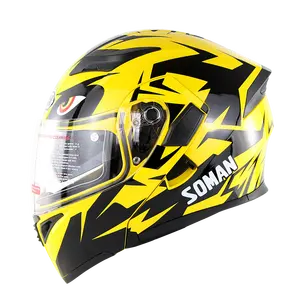 Double Lens Bike Helmet Off Road Motorcycle Full Face Flip Up Helmet Motorbike Racing Helmet