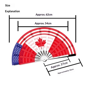 Éventail pliant DOMI, drapeau national imprimé par sublimation, accessoires de performance pour les supporters de la Coupe d'Europe, cadeaux transfrontaliers - Product Image 1