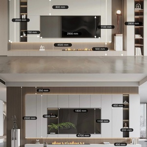 Customizable Dimensions Modular Built-in <b>TV</b> <b>Wall</b> <b>Unit</b> Cabinet-Eco-Friendly Durable Wood Living Room Furniture - Product Image 5