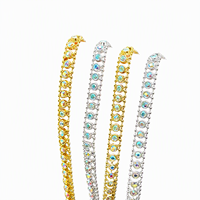 Pinces à cheveux suspendues Art Déco, nœud papillon, chaîne en strass AB, or et argent, pour la création d'accessoires capillaires DIY, de serre-têtes et de bijoux