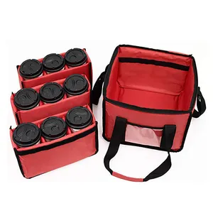 Food Delivery Bag Drink Carrier Insulated Coffee Cup Holder Bag with Handle