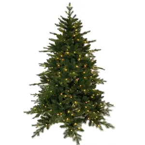 Diskon besar Amazon ramah lingkungan standar EU 180cm PE buatan LED bercahaya & PVC pohon Natal campuran