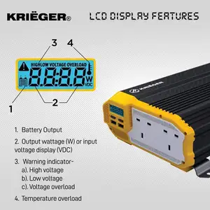 Krieger — onduleur 1100W, 12v, 220/230v, hors réseau électrique, pour la maison