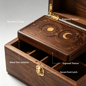 Caja <span class=keywords><strong>de</strong></span> Madera Tallada Mística Premium para Almacenamiento <span class=keywords><strong>de</strong></span> Cristales <span class=keywords><strong>de</strong></span> Fases Lunares, Organizador <span class=keywords><strong>de</strong></span> Cartas <span class=keywords><strong>de</strong></span> Tarot, Regalo <span class=keywords><strong>de</strong></span> Brujería con Serpiente - Product Image 5