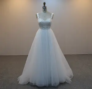 Ivory Sweetheart A Line No Train Backless Button Wedding Dress Floor Length Bridal Gown