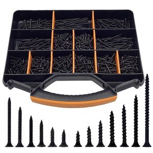 Black Phillips Head Countersunk Self Tapping Screws 1000pcs Wood Fasteners Imperial Inch Grade A Abrasion Resistance - Product Image 1