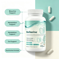 Complexe Phytosome à Double Action de Berbérine OEM, Soutient la Santé Cardiaque, Immunitaire et Intestinale, et un Cholestérol Sain, Sans Gluten, 30 Doses