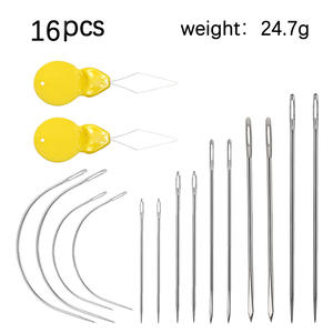 卸売16ピースシルバーレザーミシン針セット7サイズ + ひょうたん針糸ハンドソーイングエッセンシャル - Product Image 2