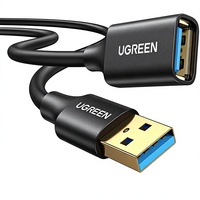 Kabel Ekstensi USB 3.0 UGREEN US129 Male to Female Berlapis Emas, Kabel Data Kecepatan Tinggi