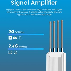 Dual 2.4GHz 5GHz Waterproof WiFi 6 AX1800 Long <b>Range</b> Wireless Outdoor Router HW1800M HW1800M Waterproof WiFi 6 AX1800 Router HW1 - Product Image 2
