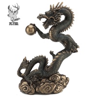 Statue de Dragon en Bronze coulé grandeur nature décoration Fengshui Animal grande Statue de Dragon en Bronze coulé debout