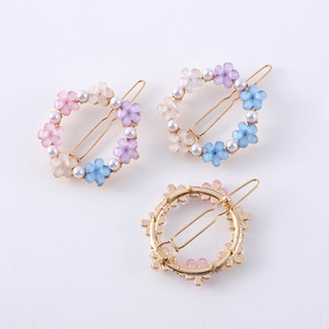 Korean Style Floral Crystal Hair <b>Clip</b> Women Frog <b>Clip</b> Daily Headdress <b>Spring</b> 2024 Yiwu Origin - Product Image 1