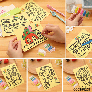 Cartoon card craft kit di gioco fai da te colorazione <span class=keywords><strong>pittura</strong></span> a <span class=keywords><strong>sabbia</strong></span> per bambini - Product Image 2