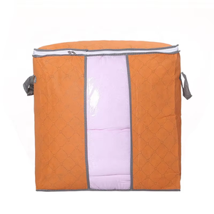 Organisateur de placard 90L avec poignée renforcée Sac de <span class=keywords><strong>rangement</strong></span> en tissu pour vêtements et couettes Sac de <span class=keywords><strong>rangement</strong></span> à fermeture éclair en PVC - Product Image 3
