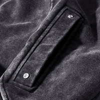 Sweat à capuche balaclava streetwear en denim 100% coton, coupe oversize, délavé à l'acide, avec logo personnalisé du fabricant, pour l'hiver