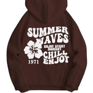Sweat à capuche en polyester/coton avec imprimé graphique et lettres, manches longues, style hip-hop, épais, ODM - Product Image 1