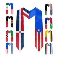 Écharpe de graduation personnalisée pour garçons, motif drapeau du Mexique, en satin de polyester, pour la maternelle, la préscolaire et les cérémonies de remise des diplômes en gros