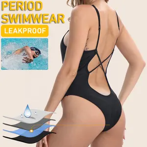 Backless Period Swimsuit Sanitary Beachwear One Piece Physiological Absorbent Swimming Bathing Suit Menstrual Period Swimwear
