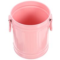 Tempat sampah kantor atas meja galvanis pot bunga logam untuk sikat makeup tempat lilin tempat penyimpanan cangkir pensil mini meja dapur