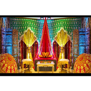 ม่านฉากหลังปักลายสำหรับเวทีแต่งงาน,ม่านสำหรับตกแต่งงานแต่งงานดีไซน์เนอร์ม่านฉากหลังเวทีงานแต่งงาน - Product Image 1