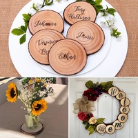 Cercles en bois de pin inachevé de 4.0 pouces, tranches de bois naturel pour l'artisanat et la peinture DIY