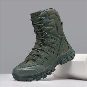 DSF66 Men Brown Mesh High Top Tactical <b>Boots</b> Breathable All Seasons Outdoor <b>Hiking</b> Duty Shoes - Product Image 5
