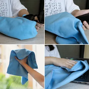 Wholesale Premium Microfiber Suede Cloth Overlock Edge Lint Free Microfiber Glass Cleaning Cloth For Screen