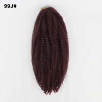 Extensiones de Cabello Sintético Trenzado Marley Cubano Popular, 18 y 24 Pulgadas, Color Rubio Degradado, Rizado y Encrespado