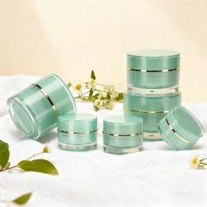 Pots de rangement de luxe pour produits de beauté 10g 15g 20g 30g 50g, pots cosmétiques vides en acrylique vert, contenants pour crème, soins de la peau, lotion, masque facial - Product Image 4