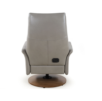 Fauteuil inclinable électrique pivotant en cuir avec base en bois, canapé individuel pour salon, bureau, mobilier de maison
