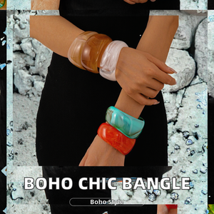 Nouveauté Bracelet en acrylique irrégulier de style bohème simple et géométrique pour les fêtes Bracelets à la mode - Product Image 2