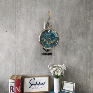 55X40cm horloge Double face muet luxe mode lumière luxe luxe <span class=keywords><strong>salle</strong></span> <span class=keywords><strong>à</strong></span> <span class=keywords><strong>manger</strong></span> horloge murale Double face avec horloge murale <span class=keywords><strong>à</strong></span> engrenage - Product Image 4