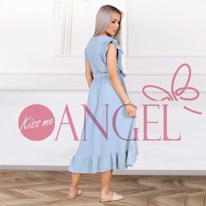 <span class=keywords><strong>Robe</strong></span> sexy en mousseline de soie sans manches à col en V pour femmes KISS ME ANGEL nouvelle taille d'été jupe irrégulière mi-<span class=keywords><strong>longue</strong></span> <span class=keywords><strong>robe</strong></span> pour femmes - Product Image 6