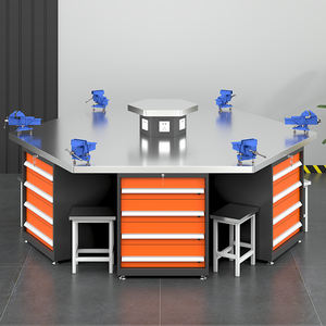 Table <span class=keywords><strong>de</strong></span> travail hexagonale personnalisée à six faces pour l'entraînement scolaire, table d'opération à six postes pour l'assemblage <span class=keywords><strong>de</strong></span> moules <span class=keywords><strong>de</strong></span> mécanicien - Product Image 3