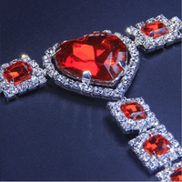 Culotte string bikini de plage en strass en forme de cœur pour femmes et filles, maillot de bain, chaîne de corps sexy, ceinture bijou