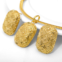 Parures de bijoux de luxe brésiliennes plaquées or de haute qualité, collier plaqué or de Dubaï