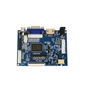 WHTC дисплей под заказ Rgb lvds ttl 30pin 40pin 50pin 60pin Fpc Универсальный ЖК-контроллер плата Lvds в Hdm Vga конвертер плата