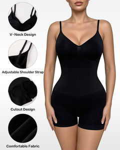 Body sculptant sans couture en soie pour femme, contrôle du ventre moyen, rehausseur de fesses, amincissant, compression, gaine amincissante pour la taille, gaine sculptante intégrale - Product Image 5