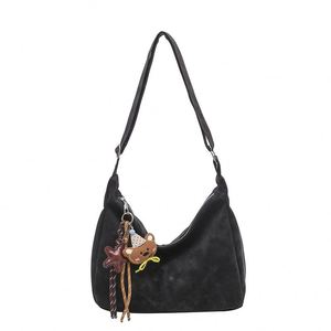 Women's Tote <b>Bag</b> with Pearl Chain Decor Large Capacity Minimalist Handbag High Quality Solid Color <b>Shoulder</b> Shopper <b>Bag</b> - Product Image 4