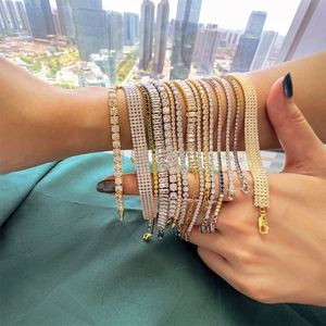 Pulsera de tenis de plata de ley 925 con circonitas cúbicas 5A, chapada en oro de 18k y rodio, brillante y de moda 2024 para mujer - Product Image 5