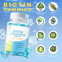 Gummies de vitamines, biotine et collagène personnalisables en gros (OEM/ODM) favorisant la croissance des cheveux et des ongles et la santé de la peau