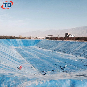 Geomembranas de HDPE Azules Anti-UV para Estanques, Revestimiento para Piscinas y Granjas de Peces, Revestimiento para Estanques de 0.5mm, 0.75mm y 1mm de Espesor, Geomembrana Negra para Presas - Product Image 1