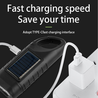 Linterna de Manivela Grande, Recargable Solar, LED, de Emergencia, con Manivela, Carga USB, Banco de Energía, Linterna de Supervivencia