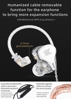 Nouveaux écouteurs intra-auriculaires filaires KZ DQ6 HiFi pour la musique et le sport avec câble plaqué argent 2PIN KZ EDX ZSN PRO ZSX