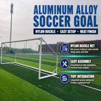 But de football portable en aluminium 24x8 avec filet et poteau, pour adultes, entraînement professionnel, intérieur/extérieur, logo personnalisé