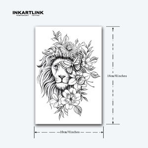 สติกเกอร์สัก<span class=keywords><strong>ลาย</strong></span>กระดาษกึ่งถาวร INKARTLINK ปลอดภัยต่อสิ่งแวดล้อม กันน้ำ <span class=keywords><strong>ลาย</strong></span><span class=keywords><strong>สิงโต</strong></span> ดอกไม้ ติดทนนาน 15 วัน จำหน่ายแบบแพ็ค - Product Image 4