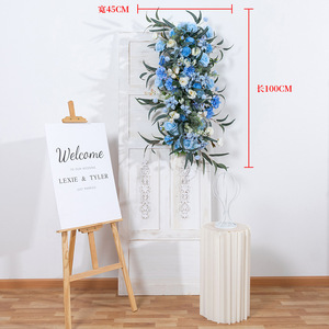 W-FR037 <b>Wedding</b> Artificial Silk Rose Flower Runner 100cm 200cm Stage Decoration Flower Table Runner <b>Centerpiece</b> for Party Events - Product Image 4