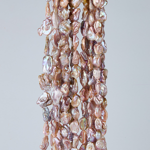 תליון פנינים בארוקים מים מתוקים תליון זהב לבן סגול פנינים רופפים - Product Image 6